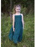 Forest Green Chiffon Corset Back Flower Girl Dress Forest Green Chiffon Corset Back Flower Girl Dress